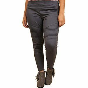 Umgee Washed Motto Jeggings Pintuck Charcoal Small New